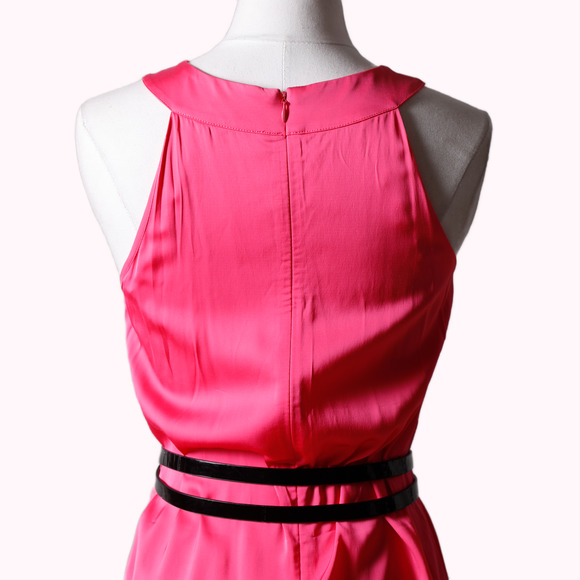 THEORY Crew Neck Neon Pink Mini Dress - Picture 6 of 6